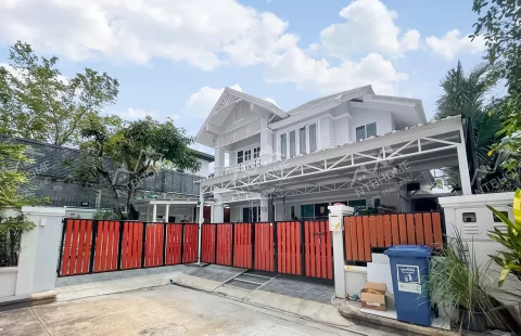 หมู่บ้านนิธิภูมิ บางกรวย แปลงมุม ต่อเติมครบพร้อมอยู่ ใกล้ตลาดกรุงนนท์ สวนผัก